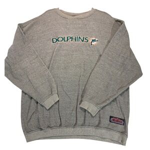 Vintage NFL Active Miami Dolphins Sweatshirt Mens XL Gray‎ Embroidered Crewneck